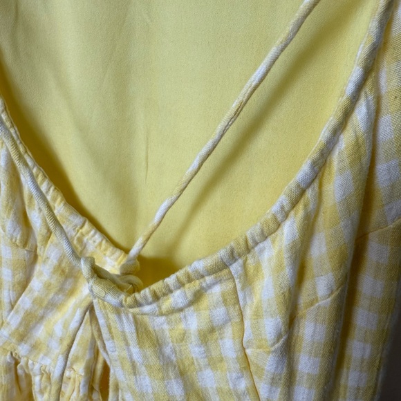 American Eagle Outfitters Yellow Check Midi Dress - Picture 7 of 9